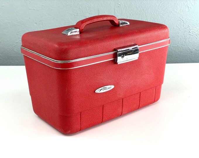 Vintage Pink Train Case by Forecast Etsy