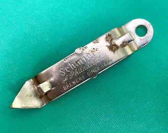 Vintage Smaller Size Schmidt’s of Philadelphia Bottle Opener, Beer Bottle Church Key