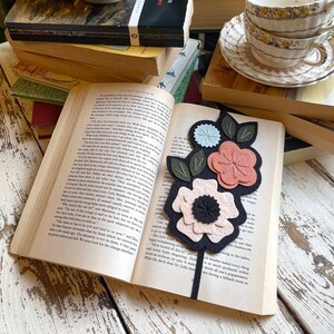 Flower Bookmark Reader Gift Elastic Bookmark Mother's Day Gift Planner Band Unique Bookmark Book Club Gift Gift for Bookworm image 2