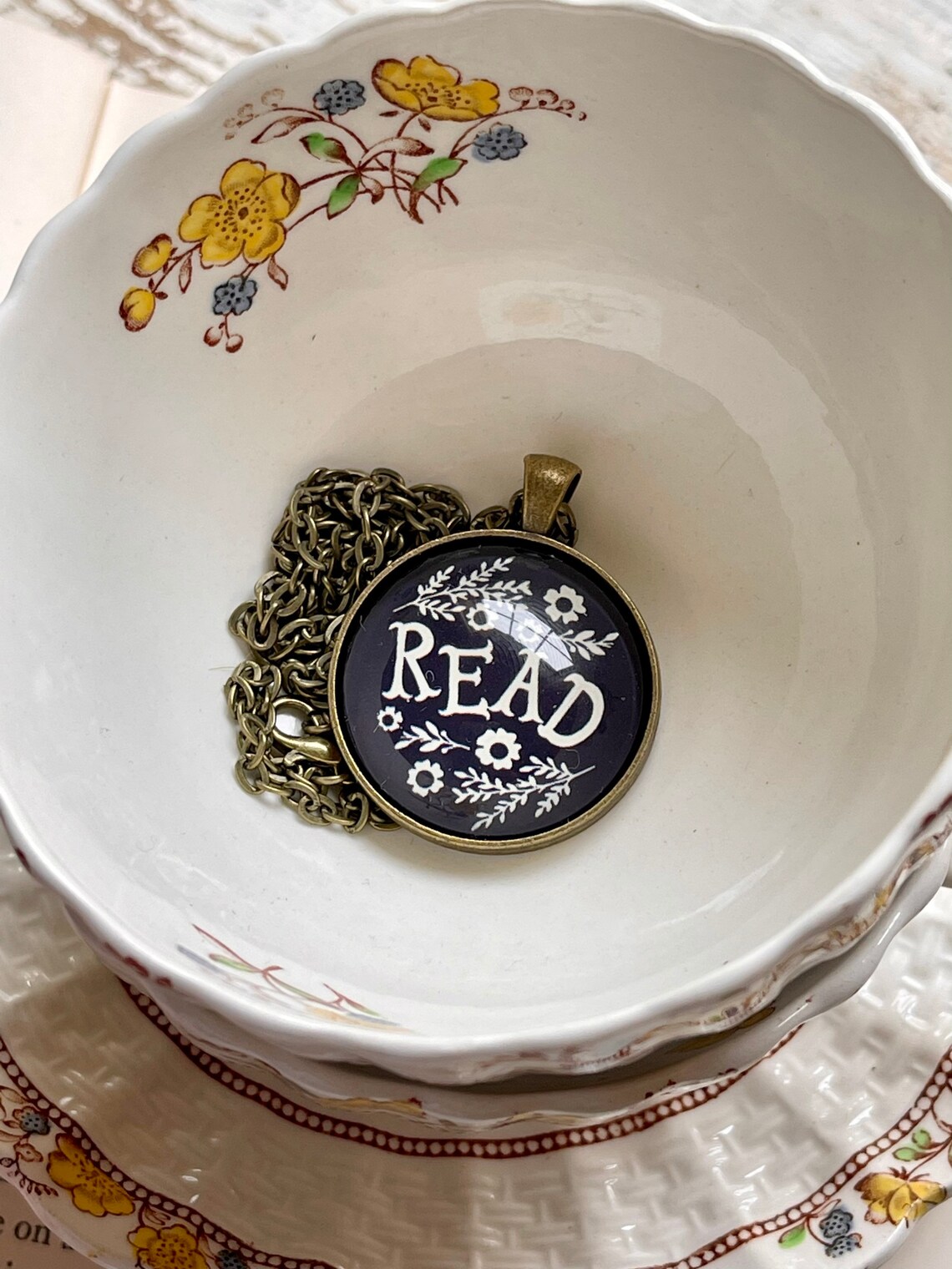 Read Pendant Necklace Book Lovers Jewelry Bibliophile Etsy