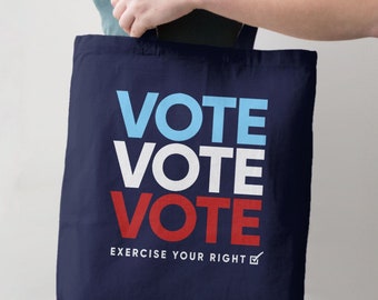 Vote Tote Bag, para mujeres artículo electoral 2024, bolsa de onda azul, bolsa de mano política, bolsa anti Trump para liberales, bolsa de votación, votación 2024, BootsTees