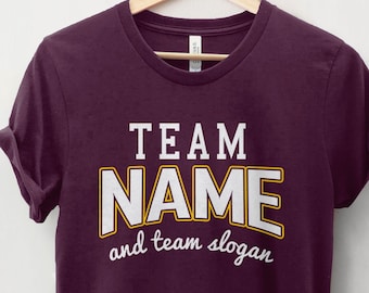 Custom Team Shirts | Personalized Tshirts with Customized Text, Matching Family Tees, Sports T Shirts for Race, Mud Run or Obstacle Course