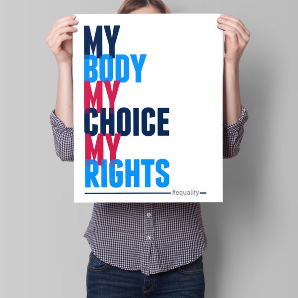 Womens Rights Poster PRINTABLE | protest sign, feminist poster, anti trump sign, feminist art, womens march on washington womens rights sign