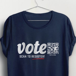 Vote QR Code Shirt, scan to vote tshirt for women or men, 2024 election shirt, voting t shirt, register to vote, BootsTees, political tee