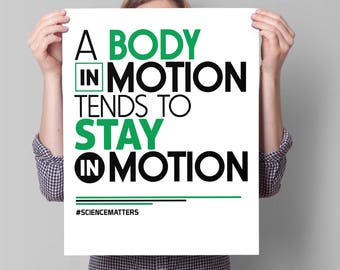 March for Science Poster, PRINTABLE Science March Sign | science march protest poster, march for science sign, protest sign: body in motion