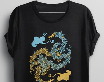 Chinese Dragon Shirt, Yin Yang Shirt for Women Men Kids, Asian Art Clothing, Dragon tshirt, artistic graphic tee design, dragon gift idea