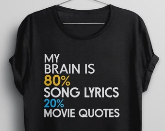 Grappige T-shirt | grappig citaatshirt, grafisch T-shirt voor mannen of vrouwen, muzikant cadeau voor vrouwen T-shirt, grappige t-shirts met gezegden: songteksten