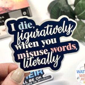 Grammar Sticker Set, Waterproof stickers for hydroflask, sticker pack for laptop, stickers with sayings, funny teacher stickers, nerd gift