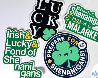 Paquete de pegatinas del día de San Patricio, juego de pegatinas de San Patricio divertido IMPERMEABLE, regalo de San Patricio para niños, pegatina de travesuras, lindas calcomanías irlandesas