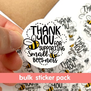 Thank You For Shopping Small Business Stickers for packaging, stickers for business, package stickers, cute thank you stickers, bees-ness