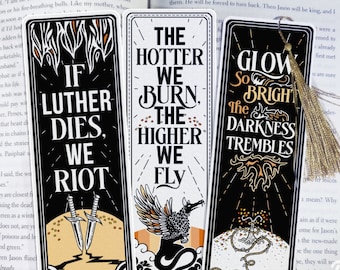 Kindred's Curse Bookmark Set, Penn Cole Burn of the Everflame Merch for Romantasy Lovers, Diem & Luther Page Marker, Fantasy Quote, LICENSED