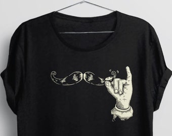 Camisa bigote / Camisa hipster / Ropa bigote / Divertido bigote camiseta / Camiseta vintage / Bigote camiseta gráfica para hombres mujeres + niños