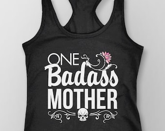 Cool Mom Gift for Mothers Day, regalo para mamá camiseta sin mangas, camisa de mamá divertida, una madre malvada, regalo para mujeres, camiseta sin mangas, tanque gráfico, racerback