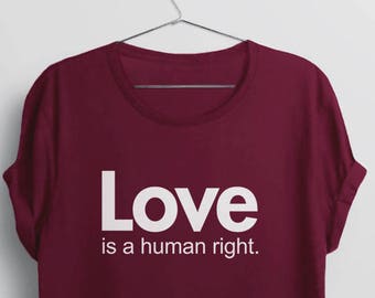 Love is Love Shirt | valentines day lgbt shirt, gay pride shirt, love wins equality shirt, equal rights lgbtq tshirt, Love is a Human Right