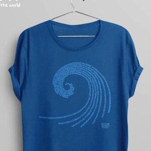 Blaue Welle Shirt für Frauen, Grafik-t-Shirt für feministische Tshirt, Womens Empowerment, Damen T Shirt, blaue Welle 2020, Frauen der Welt WOW