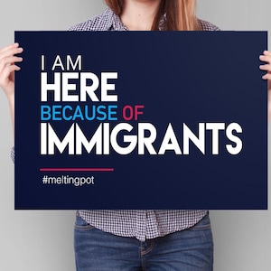 Immigration Sign PRINTABLE | immigrant strike sign, immigration ban protest sign, anti trump poster, immigration march we are all immigrants