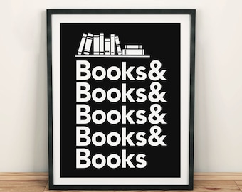 Classroom Artwork, PRINTABLE Book Poster, Reading Art Print, English Teacher Gift for Book Lover, Wall Art, book nerd gift, library decor