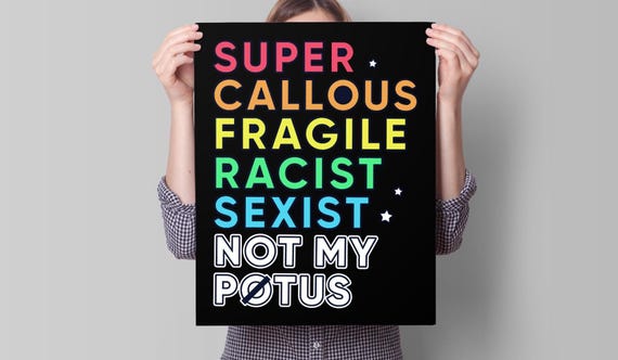 Not My Potus Protest Sign: Feminist Anti-Trump Poster (Digital Download)