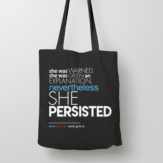 Nevertheless She Persisted Tote Bag | Feminist Bag, Feminism Gift For Women Tote Bag, Feminist Quote Bag, Womens Gift For Her, Inspirational
