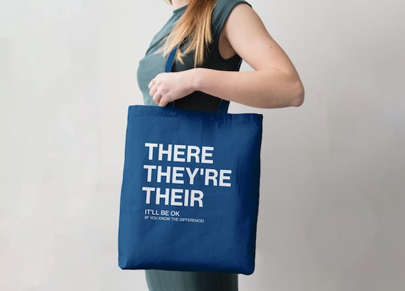 Funny Grammar Gift for Women, Funny Quote Tote Bag, Reading Gift for Teacher Bag, Book Totebag, Book Lover, Bookish Accessories, Library Bag