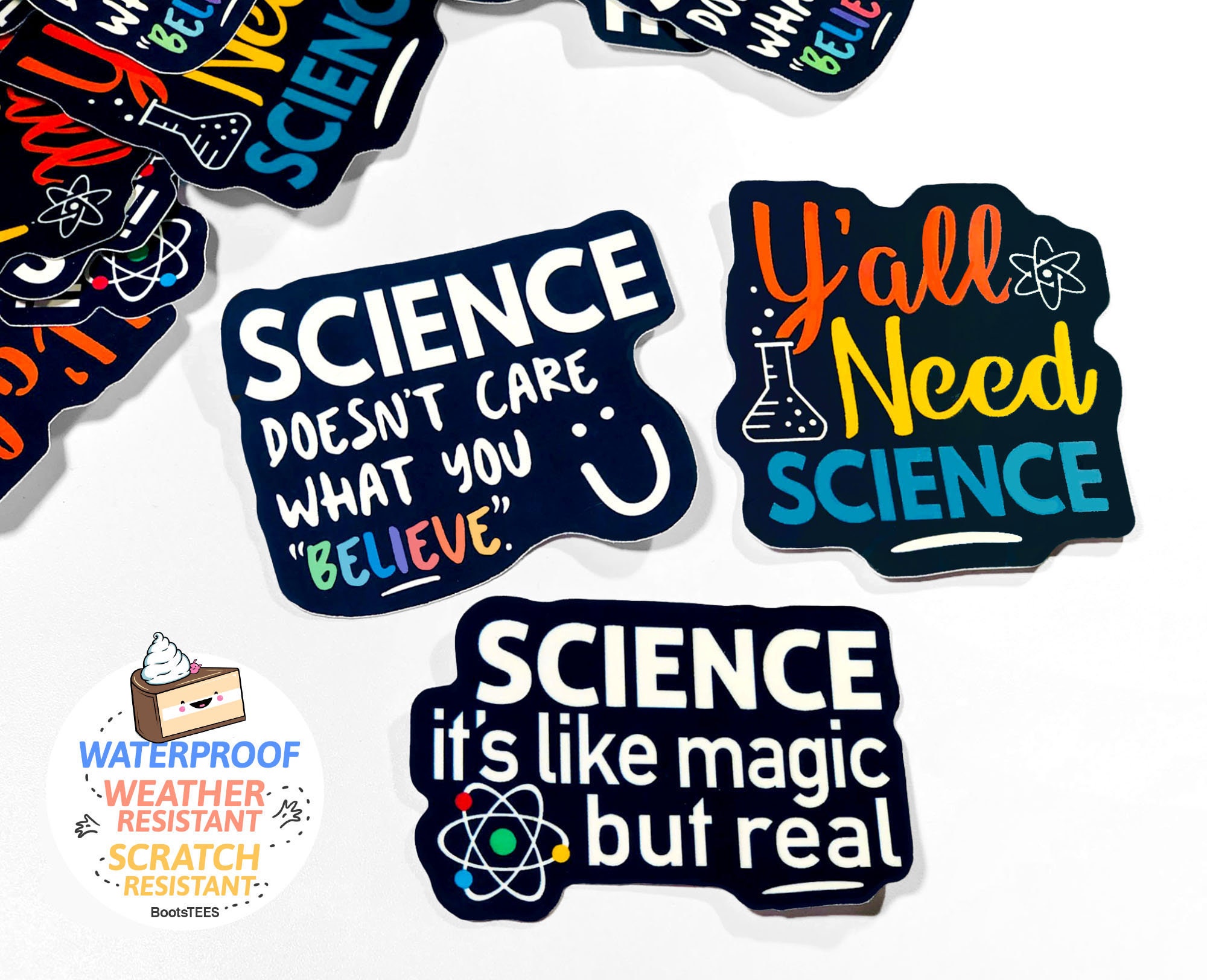 TEACHER 12 Piece Waterproof Sticker PACK, Laptop Stickers, Water Bottl