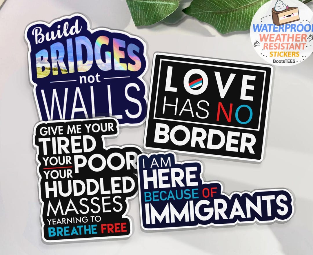 Pro Immigrant Waterproof Sticker Pack: Liberal Democrat Vinyl Decals ...