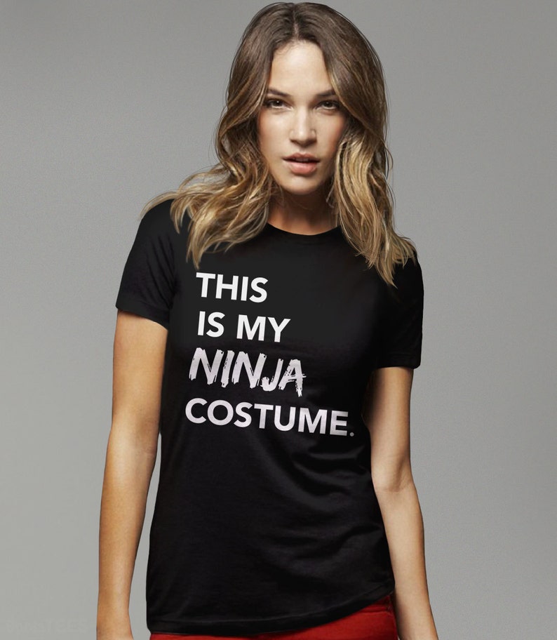 Camicia costume di Halloween, divertente t-shirt di Halloween, maglietta grafica femminile, magliette divertenti per le donne, camicia ninja, regalo ninja t-shirt hipster immagine 4