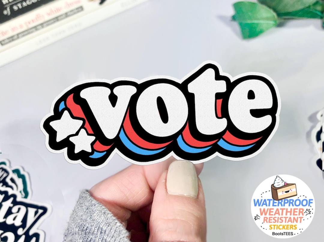 Retro Vote Sticker, Vote 2024 Election Sticker, WATERPROOF Vinyl Decal ...