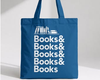 Bolsa de tela para libros, regalos literarios para lectores, accesorio para amantes de los libros, regalo original para lectores empedernidos, bolsa de biblioteca para profesores, bolsa de compras reutilizable