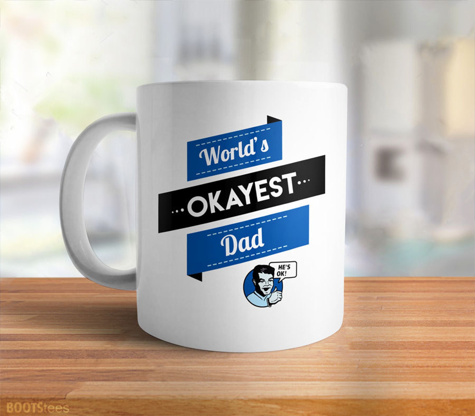 Funny Dad Gift for Father Worlds Okayest Dad Mug Funny Gift Etsy