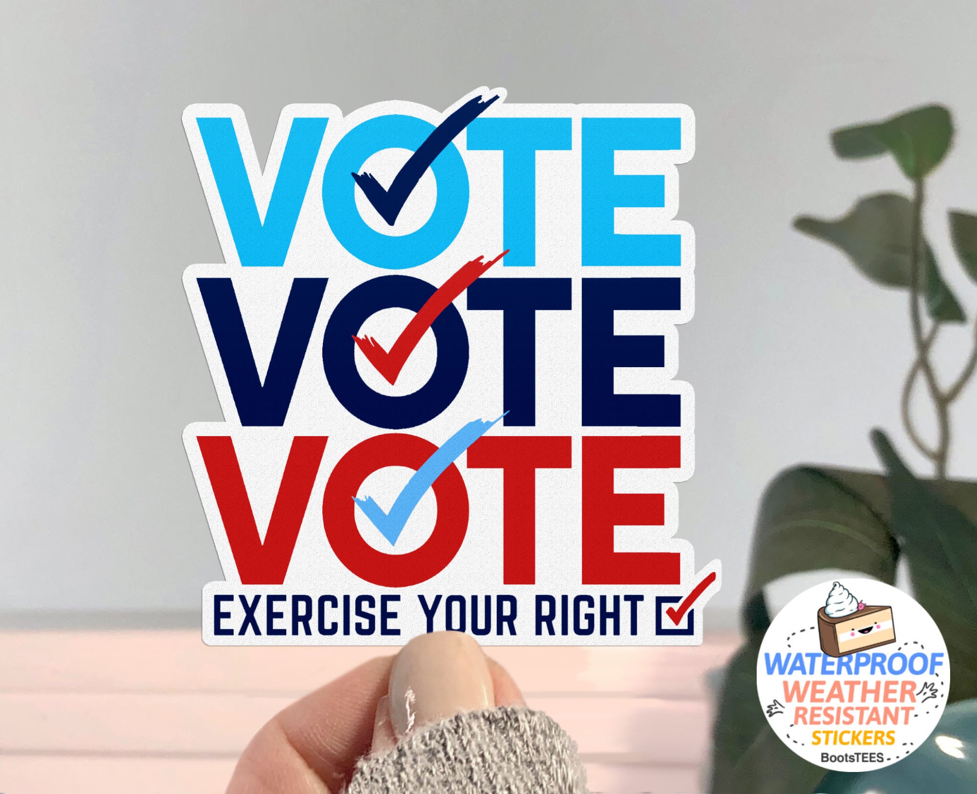 Voting Sticker Color Vote Sticker Pack: WATERPROOF Vinyl Voting Decal Set With Election ...