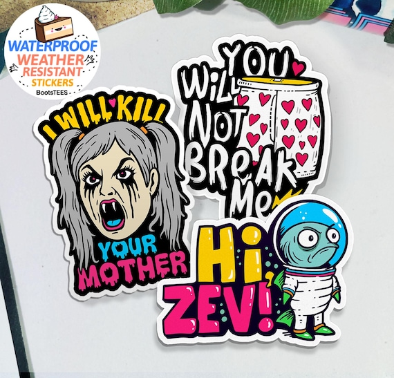 Dungeon Crawler Carl Sticker Pack: DCC sticker set, Samantha, Heart Boxers and Princess Donut Hi Zev Book Quote, BootsTees WATERPROOF decals