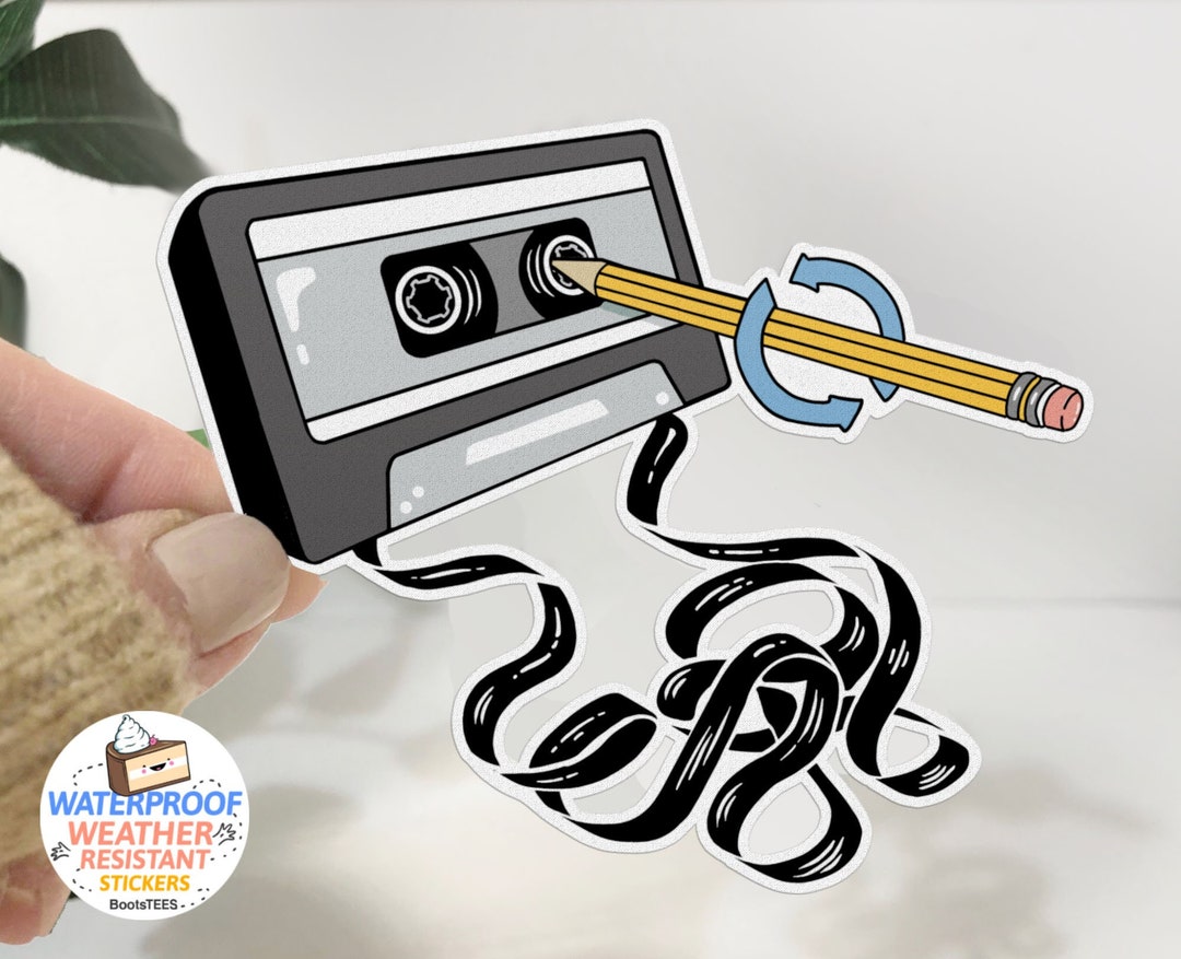 80's Cassette Tape Sticker, WATERPROOF Vinyl Decal, Cute Retro Sticker