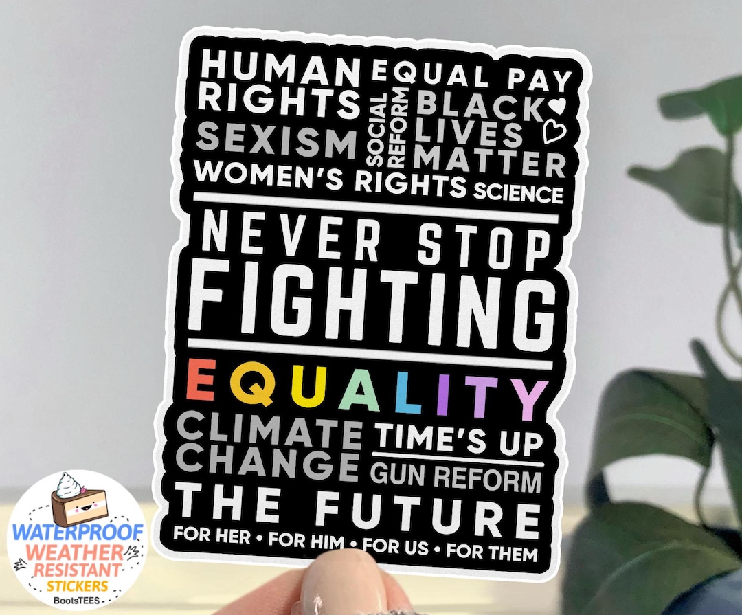 Never Stop Fighting Sticker: Waterproof Vinyl Liberal Protest Decal ...