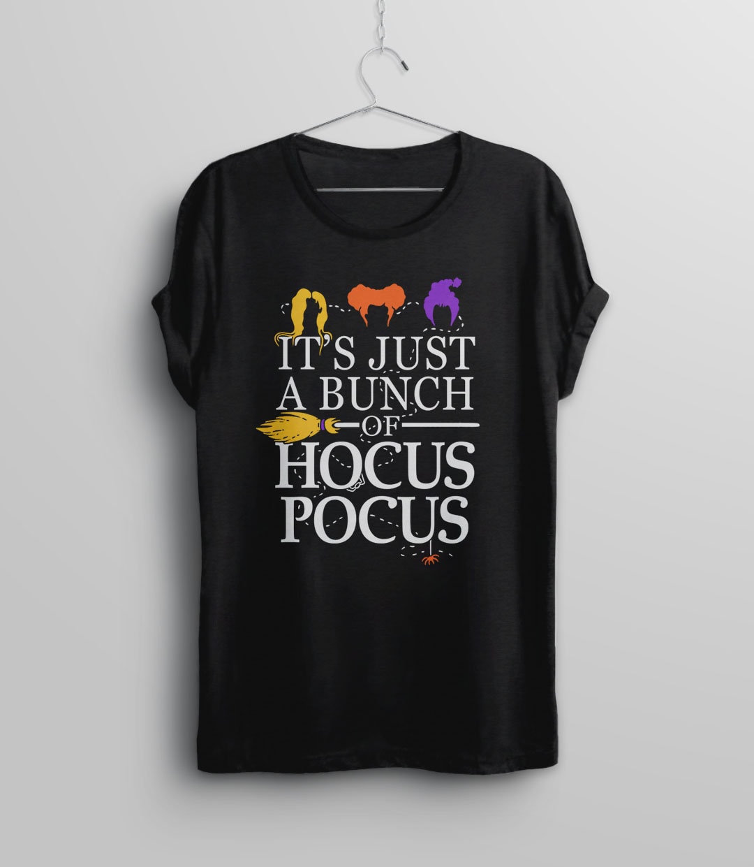 It's Just A Bunch of Hocus Pocus Shirt Women Funny Graphic Tee T-Shirt Halloween Short Sleeve T Shirts Top 