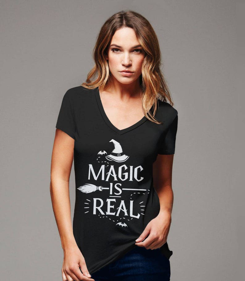 Halloween Witch Shirt, wiccan t-shirt, witch tshirt, Magic is Real shirt, wicca t shirt, halloween tee for women, halloween t-shirt, occult image 4