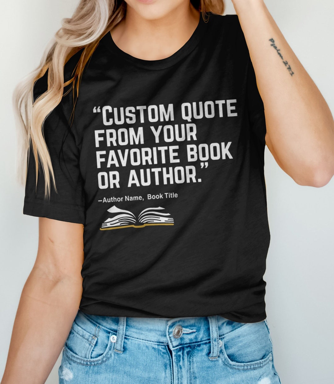 Custom Book Quote Shirt Personalized Gift for Book Lovers Etsy
