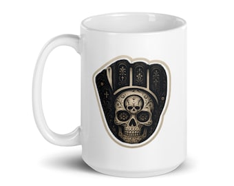 Dia de Los Muertos Calavera - Cerveceros Baseball Mug - 15oz