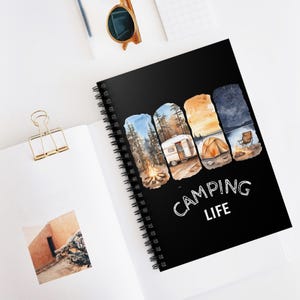Camping Life Spiral Notebook - Perfect for Adventurers, Campers, and Nature Lovers, Ideal for Journaling, Sketching, Gifts, Camping Lists