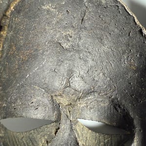 Inside texture African bronze mask authentic patina collectible art