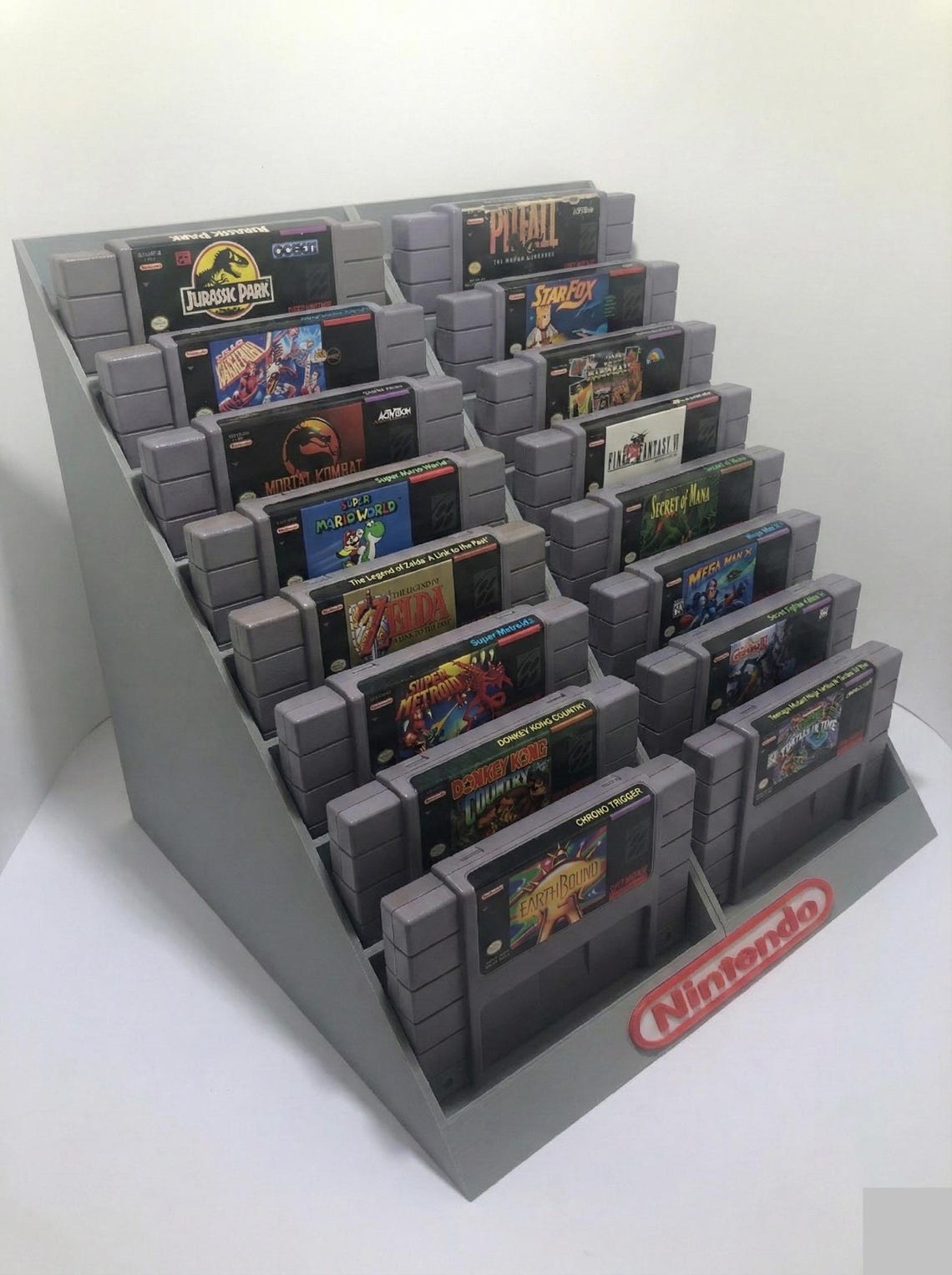 Nes/snes Rack Super Nintendo, SNES 18 Game Cartridge Holder Display Stand - Etsy