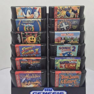 Sega Genesis 12 Spiel Modulhalter Ständer, Schwarz