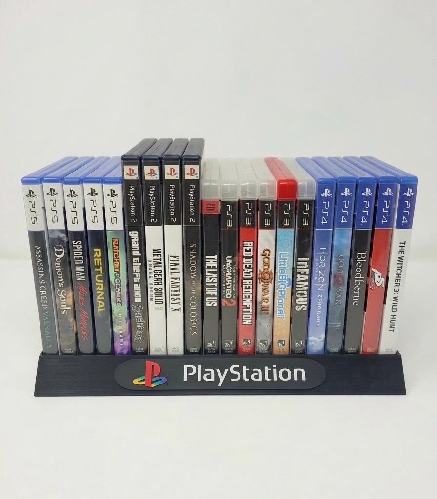 Support de jeu universel Sony PlayStation pour Ps2 Ps3 Ps4 Ps5 - 20 jeux pour 20 jeux, noir