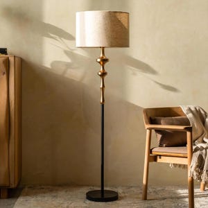 David Floor Lamp – Luxury Standing Lamp in Black & Gold Finish, UL Listed