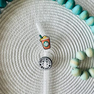 Kocham Cię Latte Coffee Straw Charm, Kawowe Słomki, Prezenty Do Skarpet