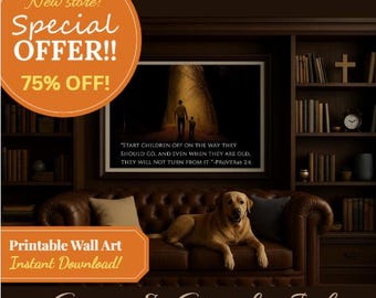 Father's Day Christian Wall Art Set | Bible Scripture | Dad Gift | Father's Day | Birthday | Faith & Love | Man of God | Digital  Download