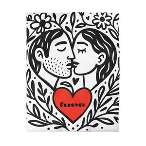 Romantic Microfiber Duvet Cover | Love Theme Bedding | Cozy Home Decor, Anniversary Gift, Valentine&#39;s Day, Couples Bedroom, Heart Design