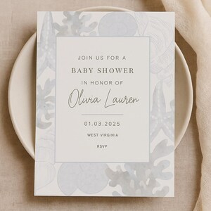 babyshower uitnodiging blauw - zeethema