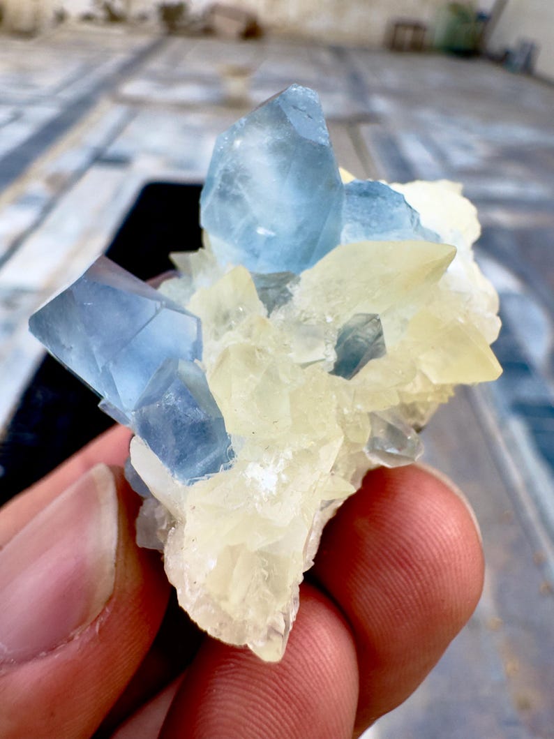 Beautiful Terminated Top Blue Color Celestine Crystal Cluster With ...