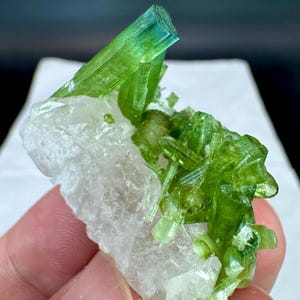 Natural Blue Cap Tourmaline Crystal Cluster with Quartz Combine Specimen 95 Carats